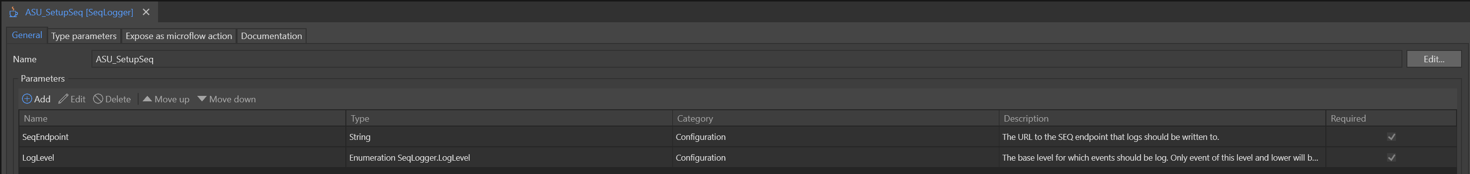 Logging configuration