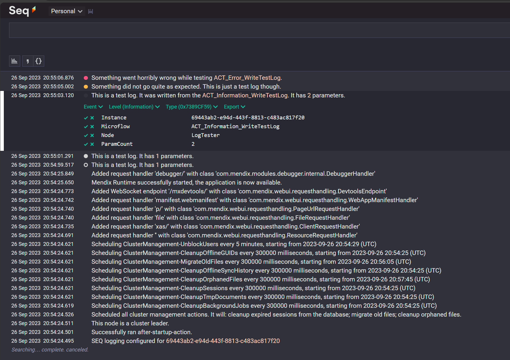 SEQ-LogMessages