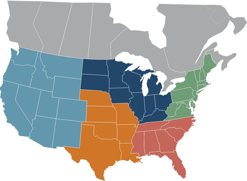 EPI-USE America Regional Dispensation Map